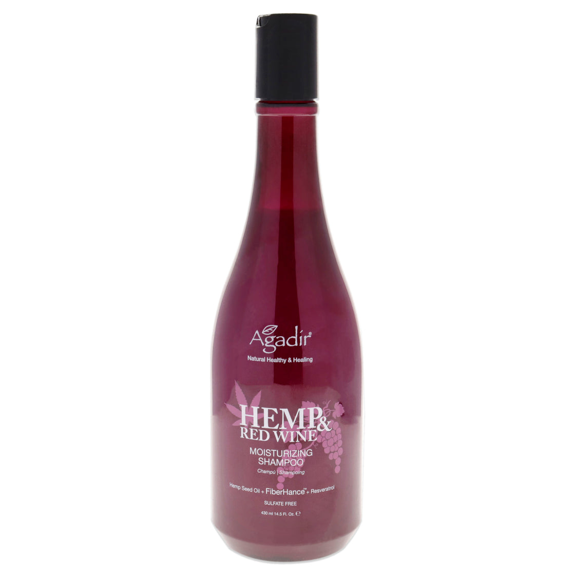 Hemp and Red Wine Moisturizing Shampoo by Agadir for Unisex - 14.5 oz Shampoo