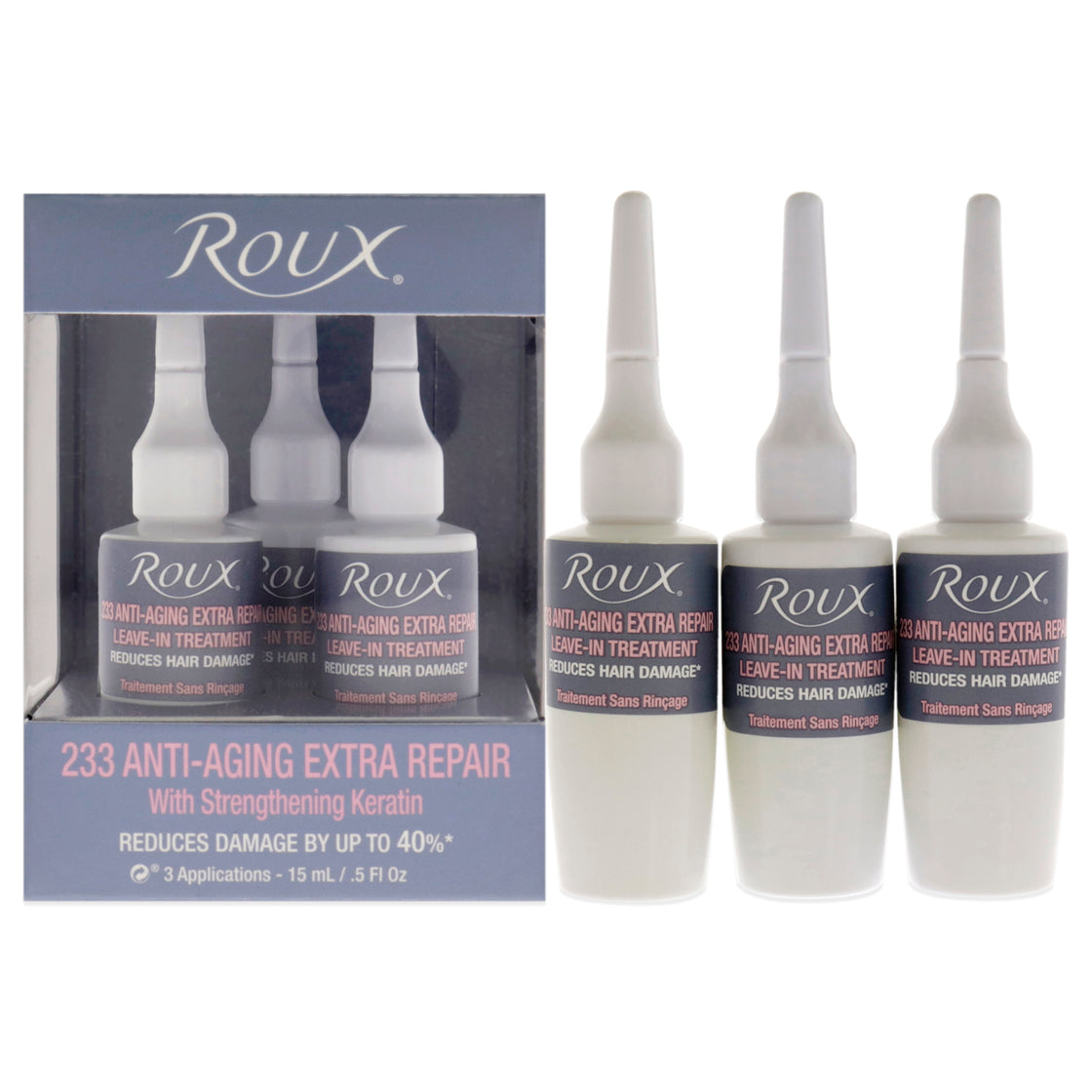 Anti-Aging Extra Repair Leave-In Treatment - 233 by Roux for Unisex - 3 x 0.5 oz Treatment