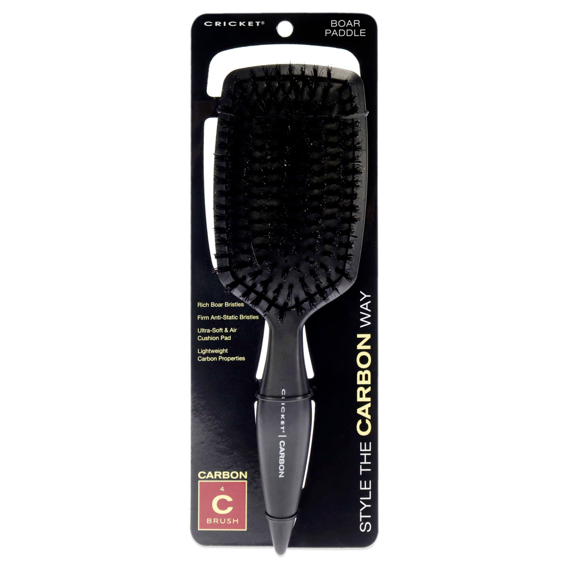 Carbon Boar Paddle Brush by Cricket for Unisex - 1 Pc Hair Brush