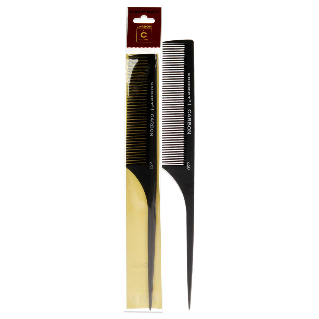 Carbon Comb Fine Toothed Rattail - C50 by Cricket for Unisex - 1 Pc Comb