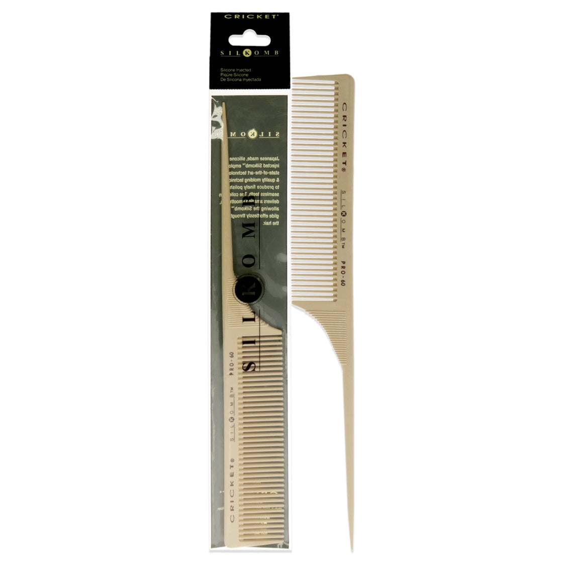 Silkomb Medium Toothed Rattaail - Pro-60 by Cricket for Unisex - 1 Pc Comb