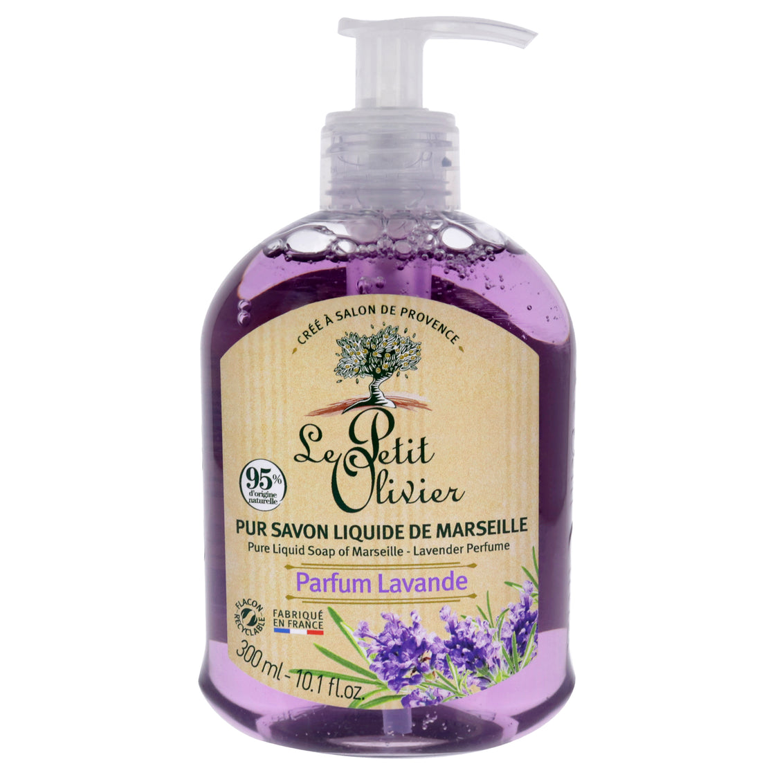 Pure Marseille Liquid Soap - Lavender Perfume by Le Petit Olivier for Women - 10.1 oz Soap