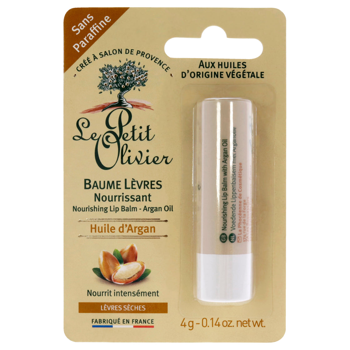 Nourishing Lip Balm Stick - Argan Oil by Le Petit Olivier for Women - 0.14 oz Lip Balm