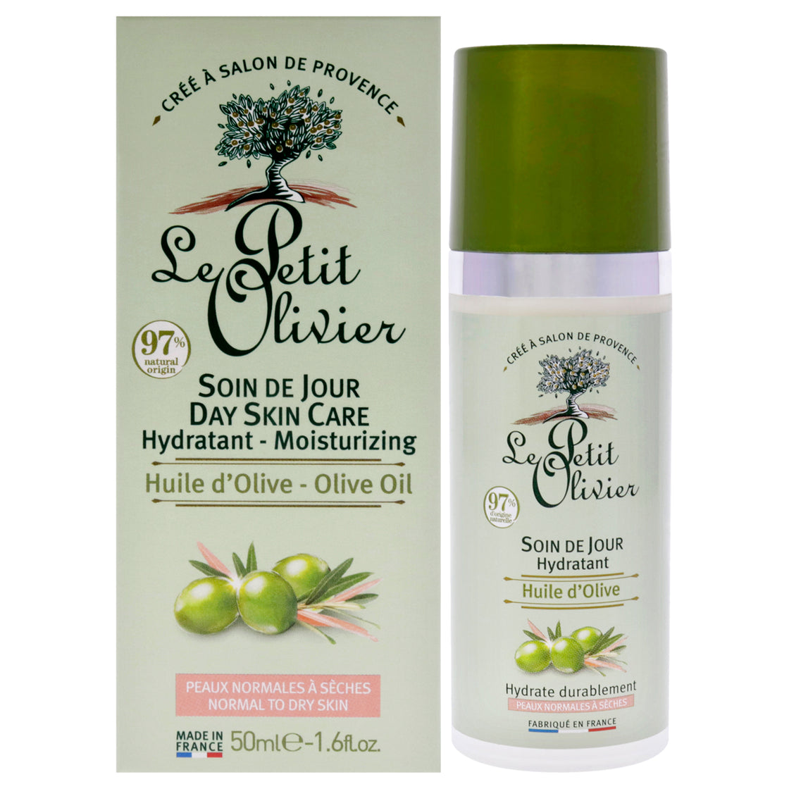 Day Skin Care Moisturizing by Le Petit Olivier for Women - 1.6 oz Moisturizer