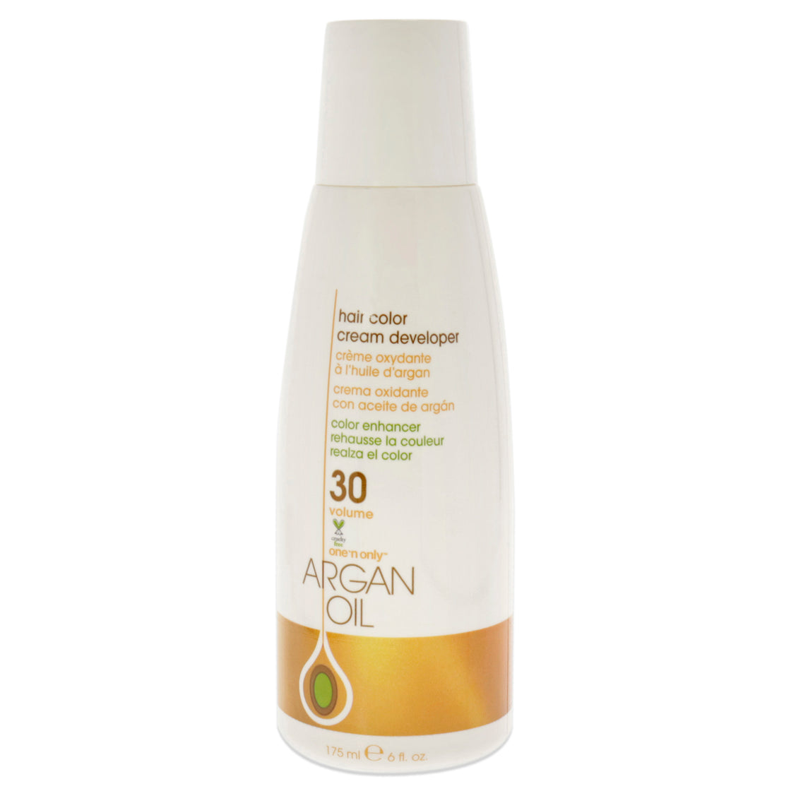 Argan Oil Hair Color Cream Developer - 30 Volume by One n Only for Unisex - 6 oz Lightener