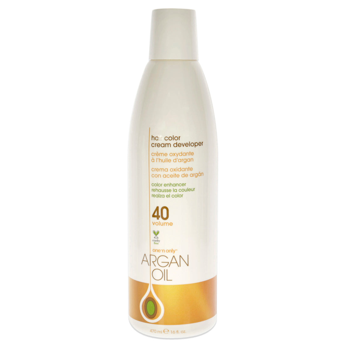 Argan Oil Hair Color Cream Developer - 40 Volume by One n Only for Unisex - 16 oz Lightener