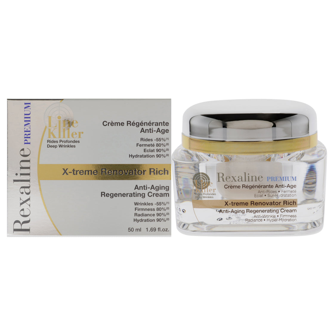 Line Killer X-Treme Renovator Rich Anti-Aging Regenerating Cream by Rexaline for Unisex - 1.69 oz Cream