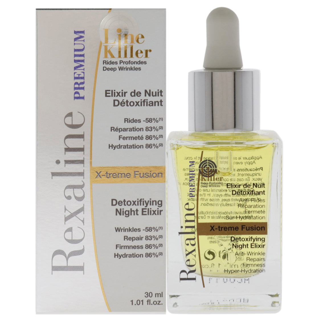 Line Killer X-Treme Fusion Detoxifying Night Elixir by Rexaline for Unisex - 1.01 oz Serum