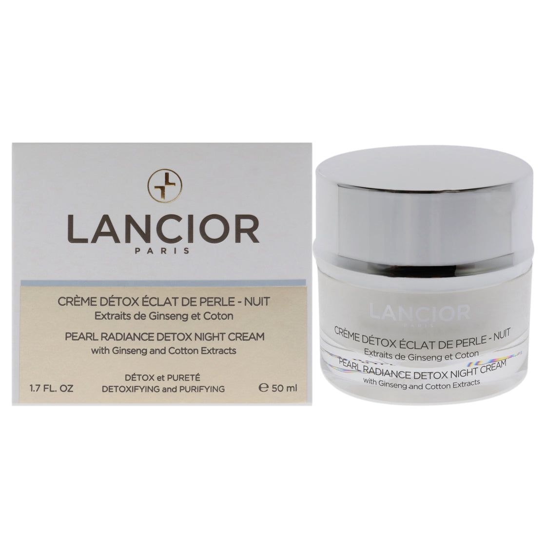 Pearl Radiance Detox Night Cream by Lancior for Unisex - 1.7 oz Cream