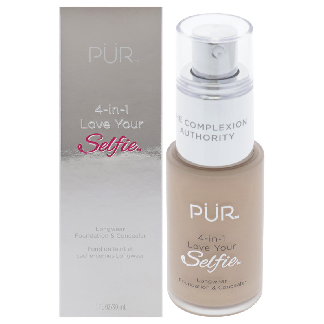 4-in-1 Love Your Selfie Longwear Foundation and Concealer - LG3 Bone-Very Fair W-Gold Undertones by Pur Cosmetics for Women - 1 oz Makeup