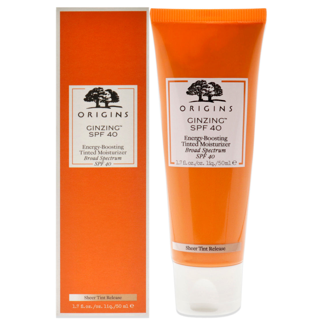 Ginzing Energy-Boosting Tinted Moisturizer SPF 40 by Origins for Unisex - 1.7 oz Sunscreen