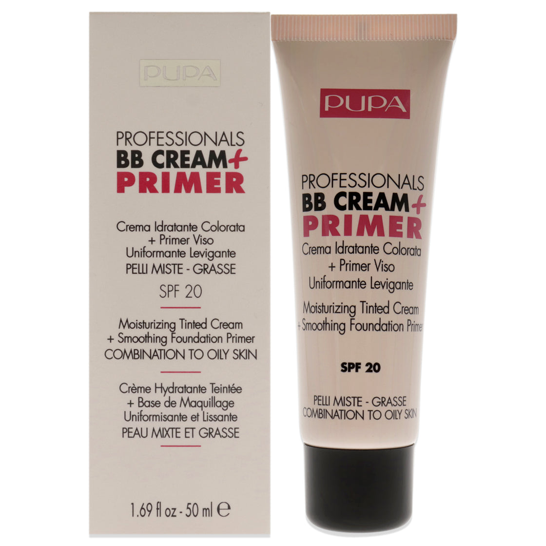 Professionals BB Cream Plus Primer SPF 20 - 001 Nude - Combination To Oily Skin by Pupa Milano for Women - 1.69 oz Primer