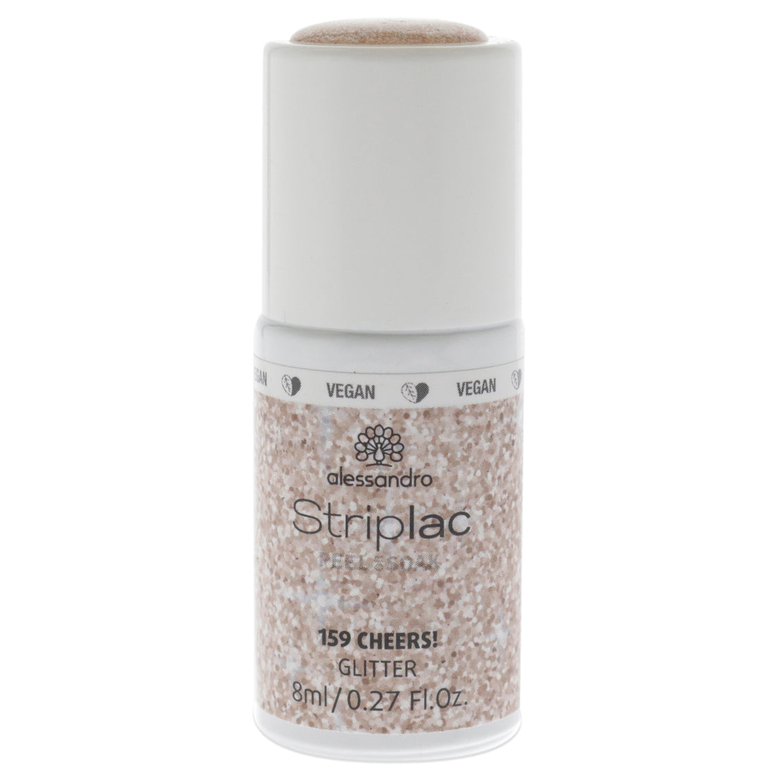 Striplac Peel or Soak Glitter - 159 Cheers by Alessandro for Women - 0.27 oz Nail Polish