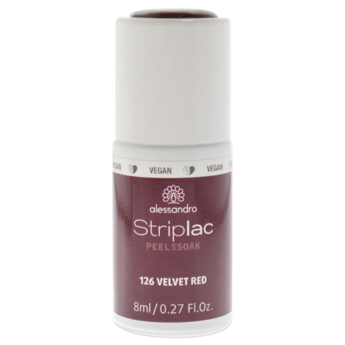 Striplac Peel or Soak - 126 Velvet Red by Alessandro for Women - 0.27 oz Nail Polish