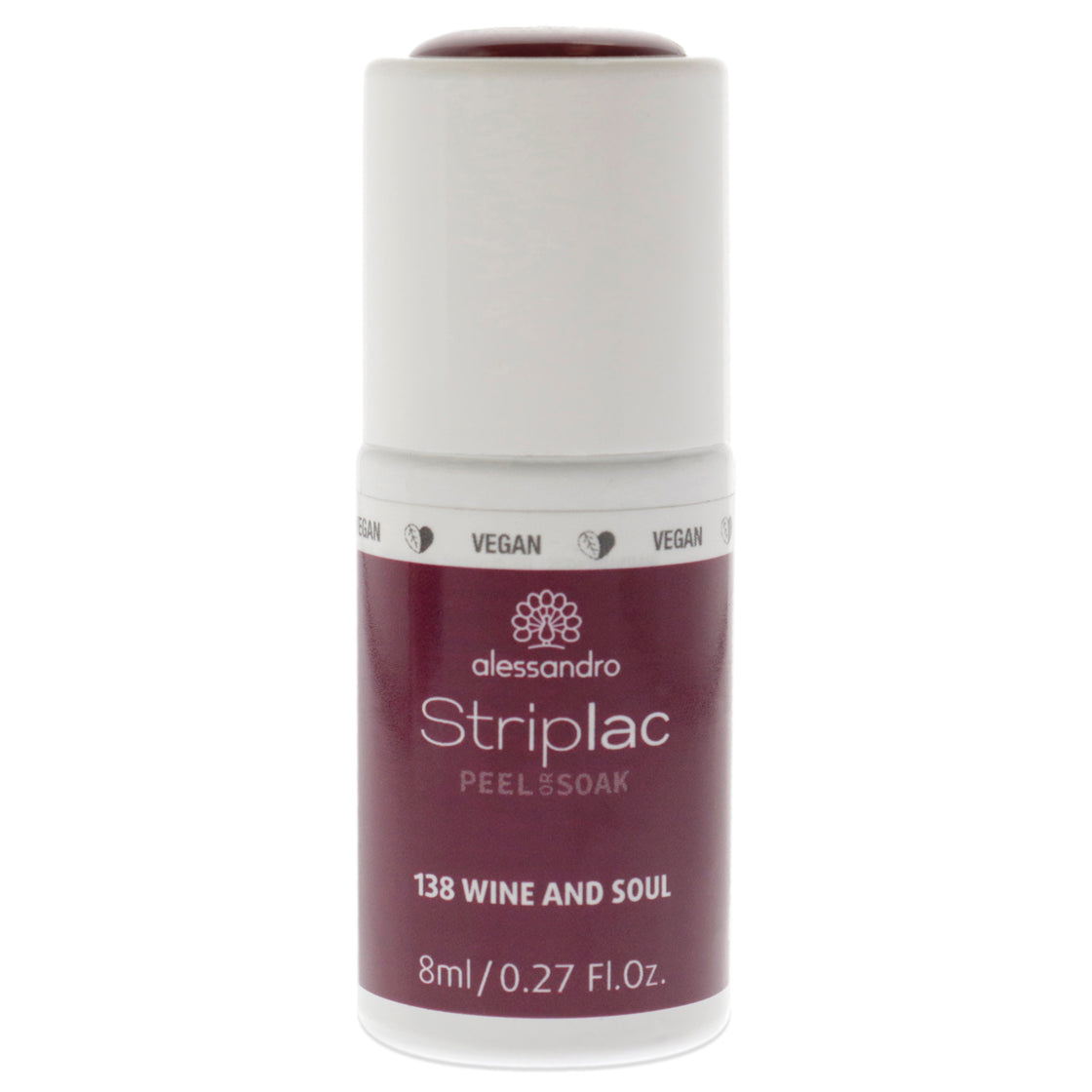 Striplac Peel or Soak - 138 Wine and Soul by Alessandro for Women - 0.27 oz Nail Polish