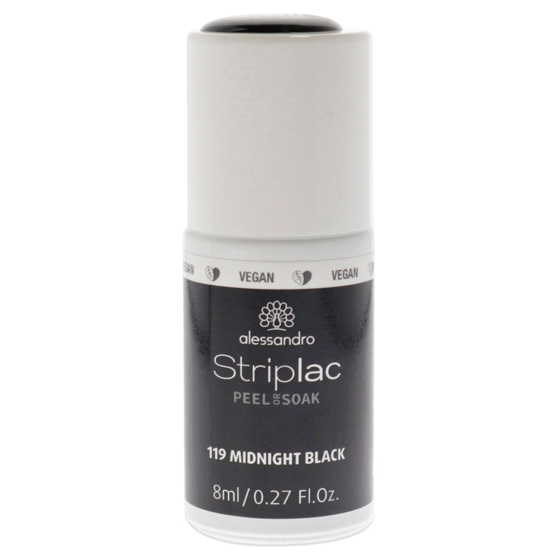 Striplac Peel or Soak - 119 Midnight Black by Alessandro for Women 0.27 oz Nail Polish