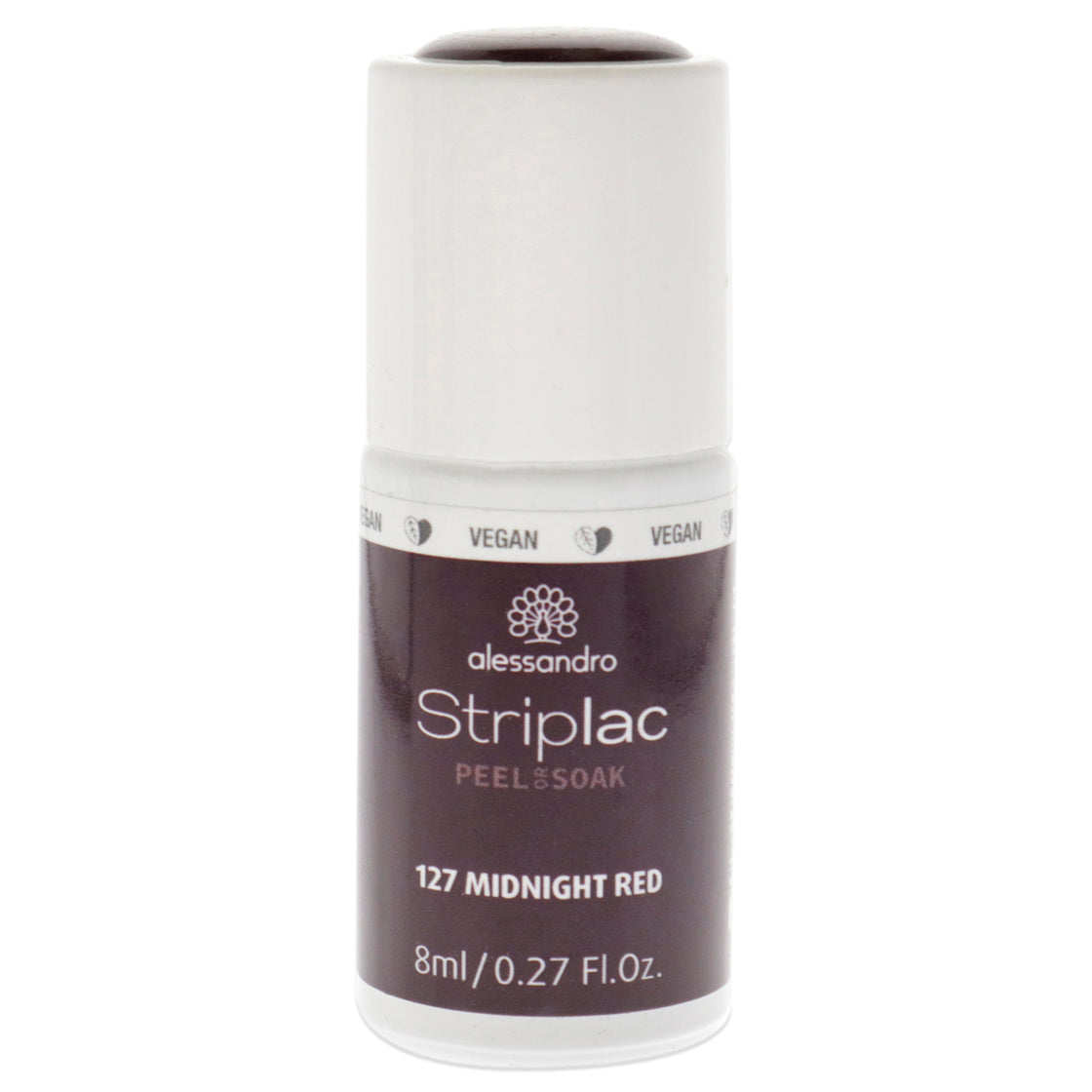 Striplac Peel or Soak - 127 Midnight Red by Alessandro for Women 0.27 oz Nail Polish