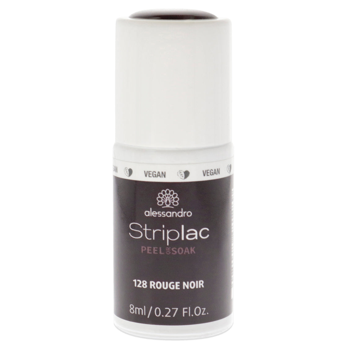 Striplac Peel or Soak - 128 Rouge Noir by Alessandro for Women 0.27 oz Nail Polish