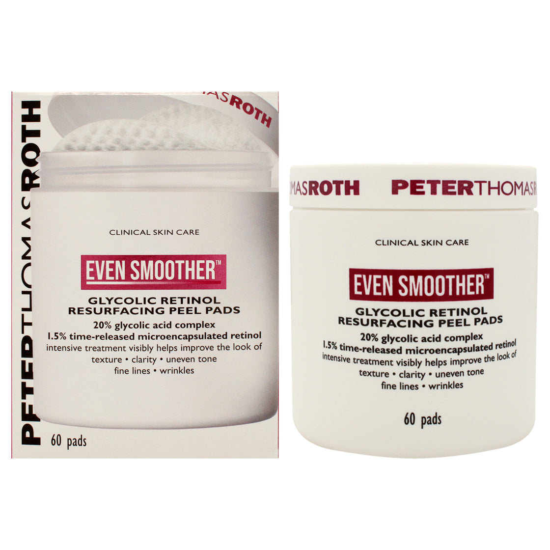 Even Smoother Glycolic Retinol Resurfacing Peel Pads by Peter Thomas Roth for Women - 60 Pads Treatment