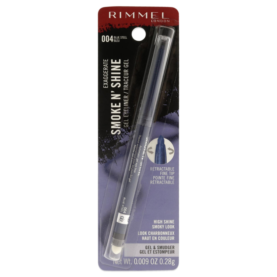 Exaggerate Smoke N Shine Gel Eyeliner - 004 Blue Steel by Rimmel London for Women - 0.009 oz Eyeliner