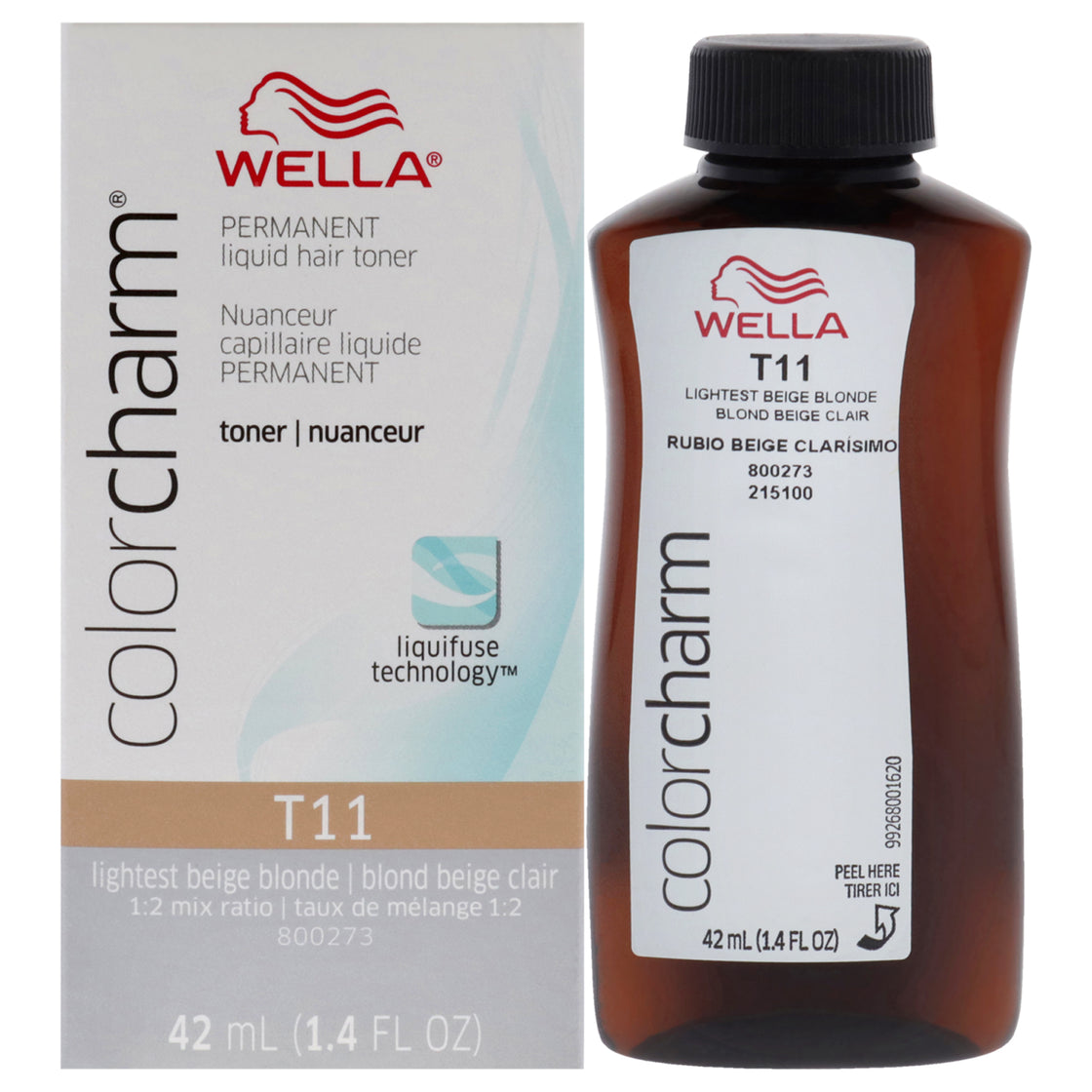 Color Charm Permanent Liquid Toner - T11 Lightest Beige Blonde by Wella for Unisex - 1.4 oz Toner