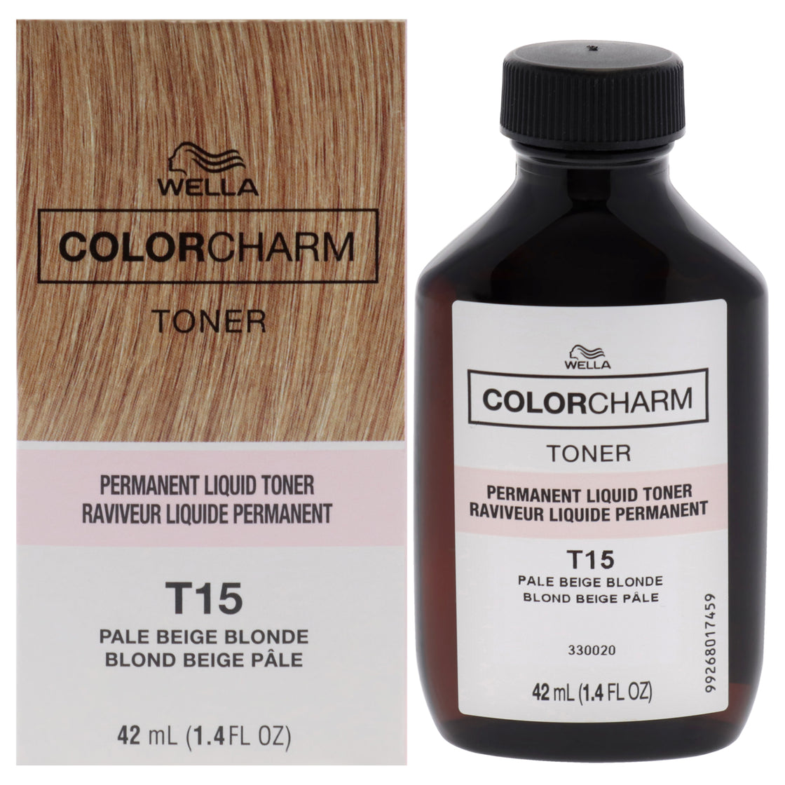 Color Charm Permanent Liquid Toner - T15 Pale Beige Blonde by Wella for Unisex - 1.4 oz Toner