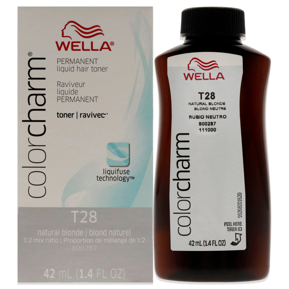 Color Charm Permanent Liquid Toner - T28 Natural Blonde by Wella for Unisex - 1.4 oz Toner