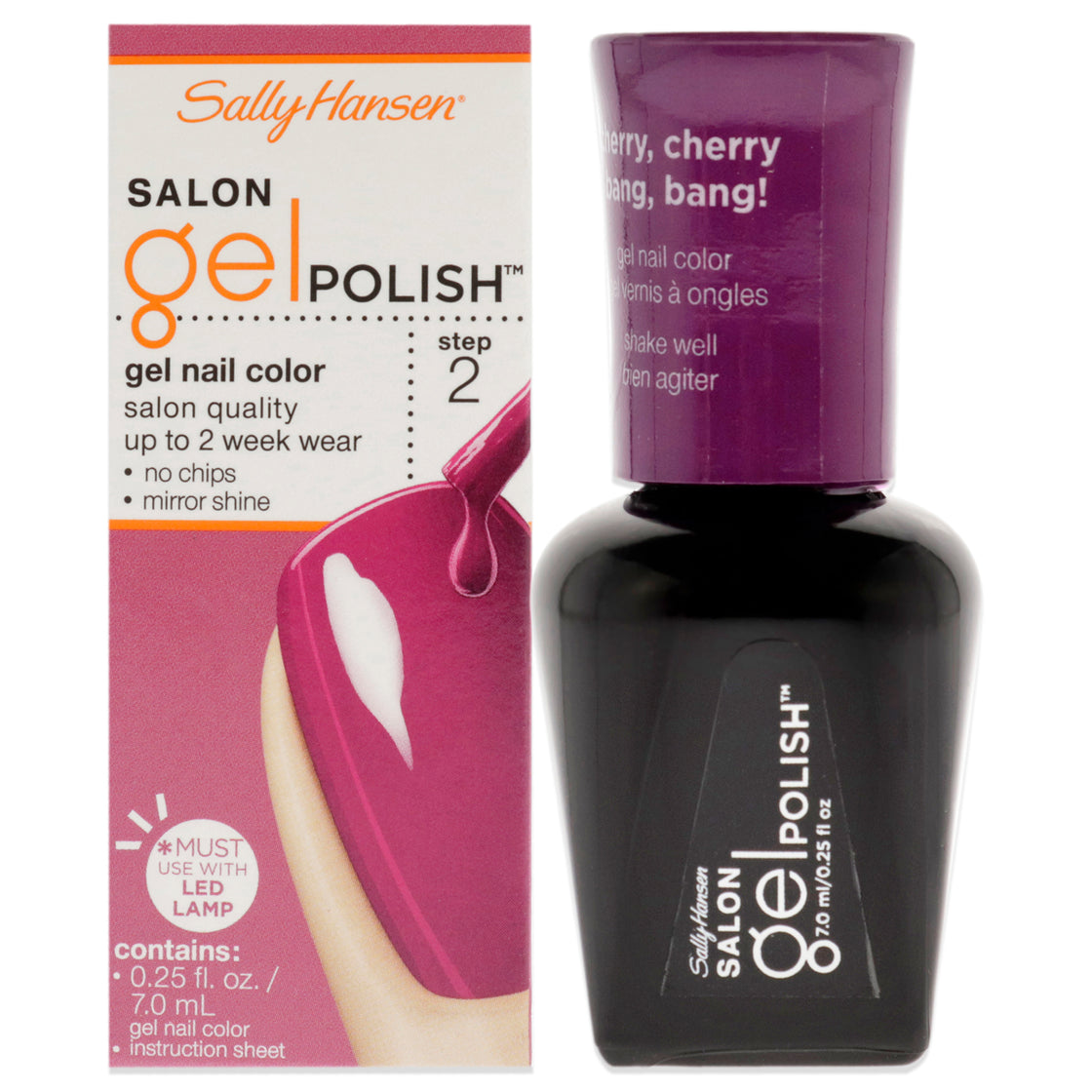 Salon Gel Polish - 245 Cherry Cherry Bang Bang by Sally Hansen for Women - 0.25 oz Nail Polish