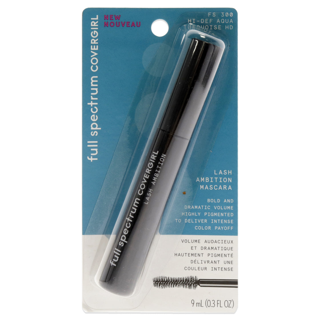 Full Spectrum Lash Ambition Mascara - 300 Hi-Def Aqua by CoverGirl for Women - 0.3 oz Mascara