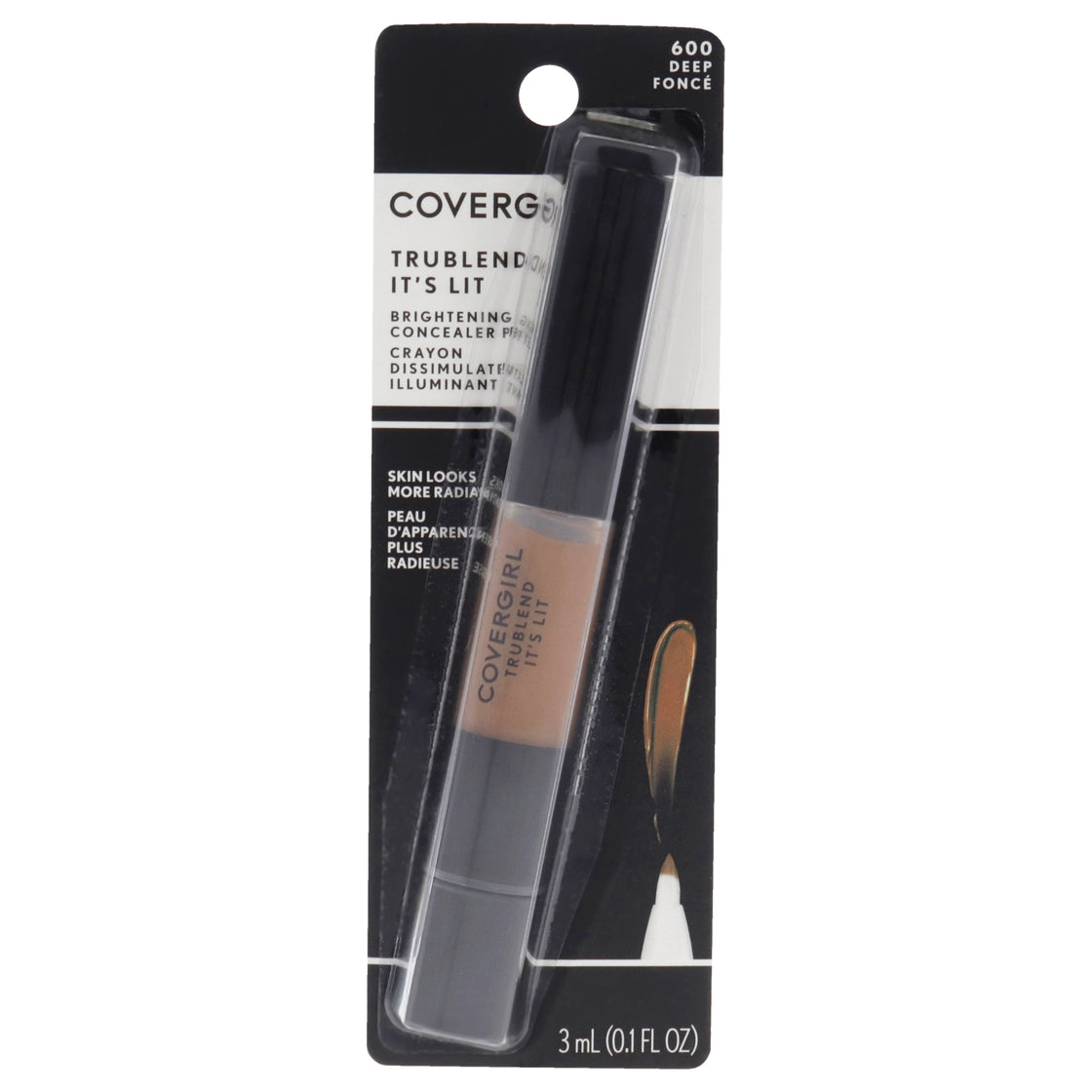 TruBlend Its Lit Brightening Concealer Pen - 600 Deep by CoverGirl for Women - 0.1 oz Concealer