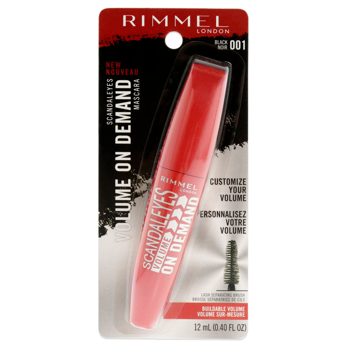 Scandaleyes Volume On Demand Mascara - 001 Black by Rimmel London for Women - 0.40 oz Mascara