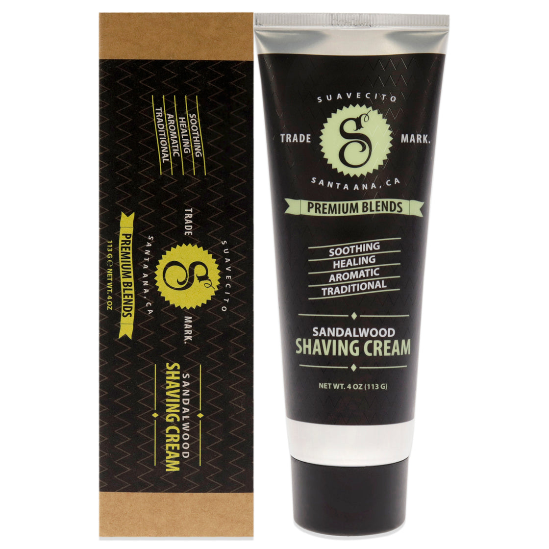 Premium Blends Shaving Creme by Suavecito for Men - 4 oz Cream