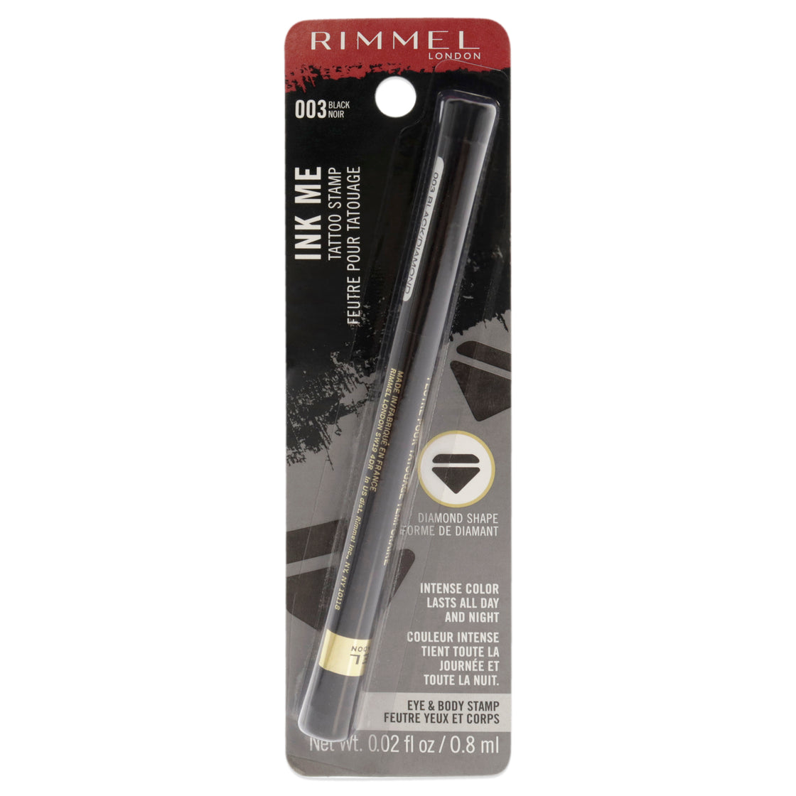 Ink Me Tatto Stamp Eyes and Body - 003 Black Diamond Shape by Rimmel London for Women - 0.02 oz Eyeliner