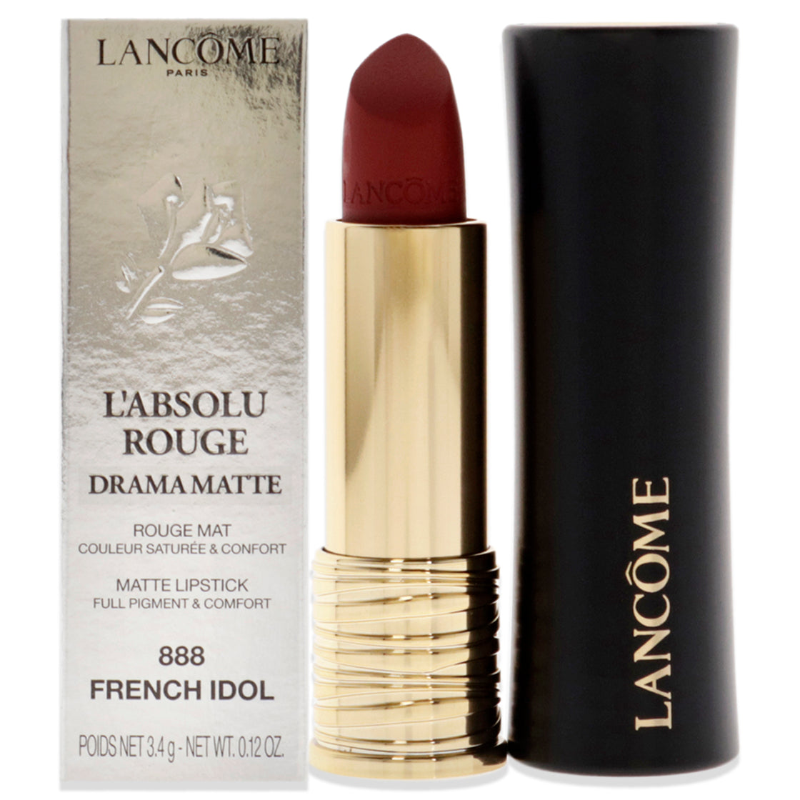 LAbsolu Rouge Drama Matte - 888 French Idol by Lancome for Women - 0.12 oz Lipstick