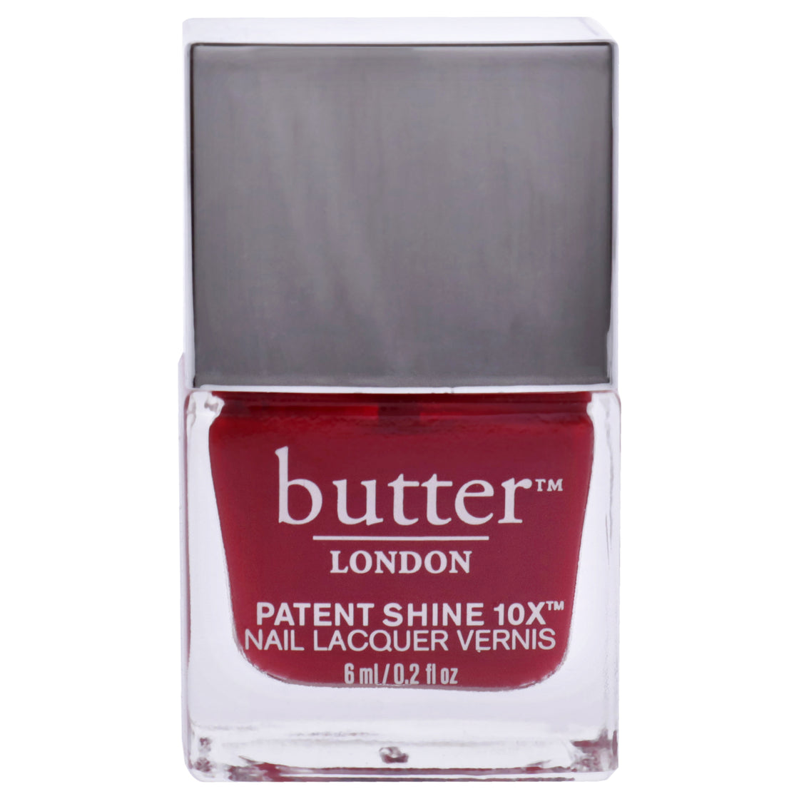 Patent Shine 10X Nail Lacquer - Her Majestys Red by Butter London for Women - 0.2 oz Nail Polish