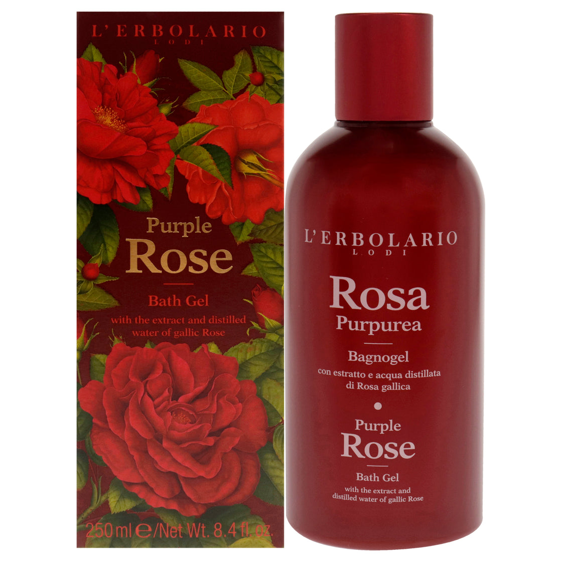 Bath Gel - Purple Rose by LErbolario for Women - 8.4 oz Shower Gel