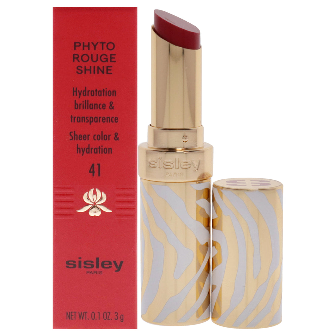 Phyto-Rouge Shine Lipstick - 41 Sheer Red Love by Sisley for Women - 0.1 oz Lipstick