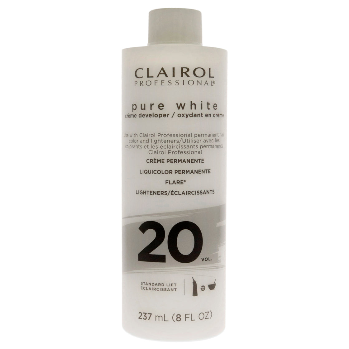 Pure White 20 Volume Creme Developer by Clairol for Unisex - 8 oz Lightener