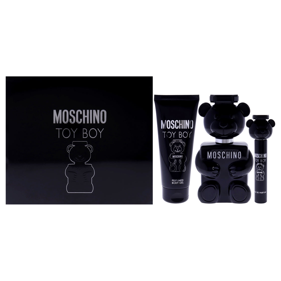 Moschino Toy Boy by Moschino for Men - 3 Pc Gift Set 3.4oz EDP Spray, 0.34oz EDP Spray, 3.4oz Body Gel