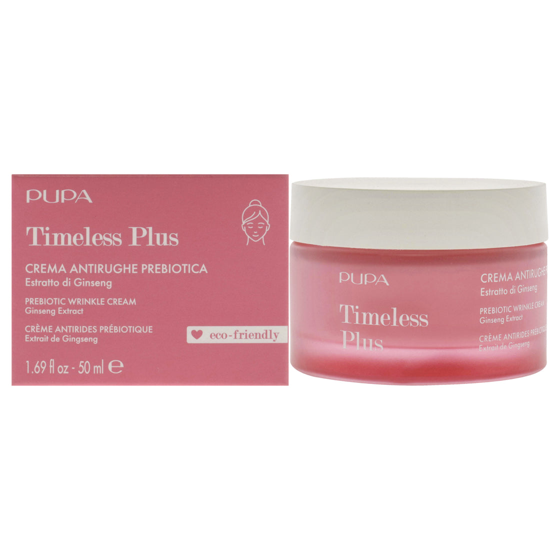 Timeless Plus Prebiotic Wrinkle Cream by Pupa Milano for Women - 1.69 oz Cream