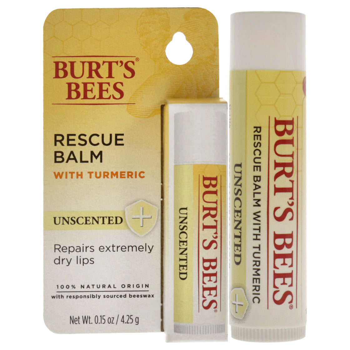 Unscented Rescue Balm by Burts Bees for Unisex - 0.15 oz Lip Balm