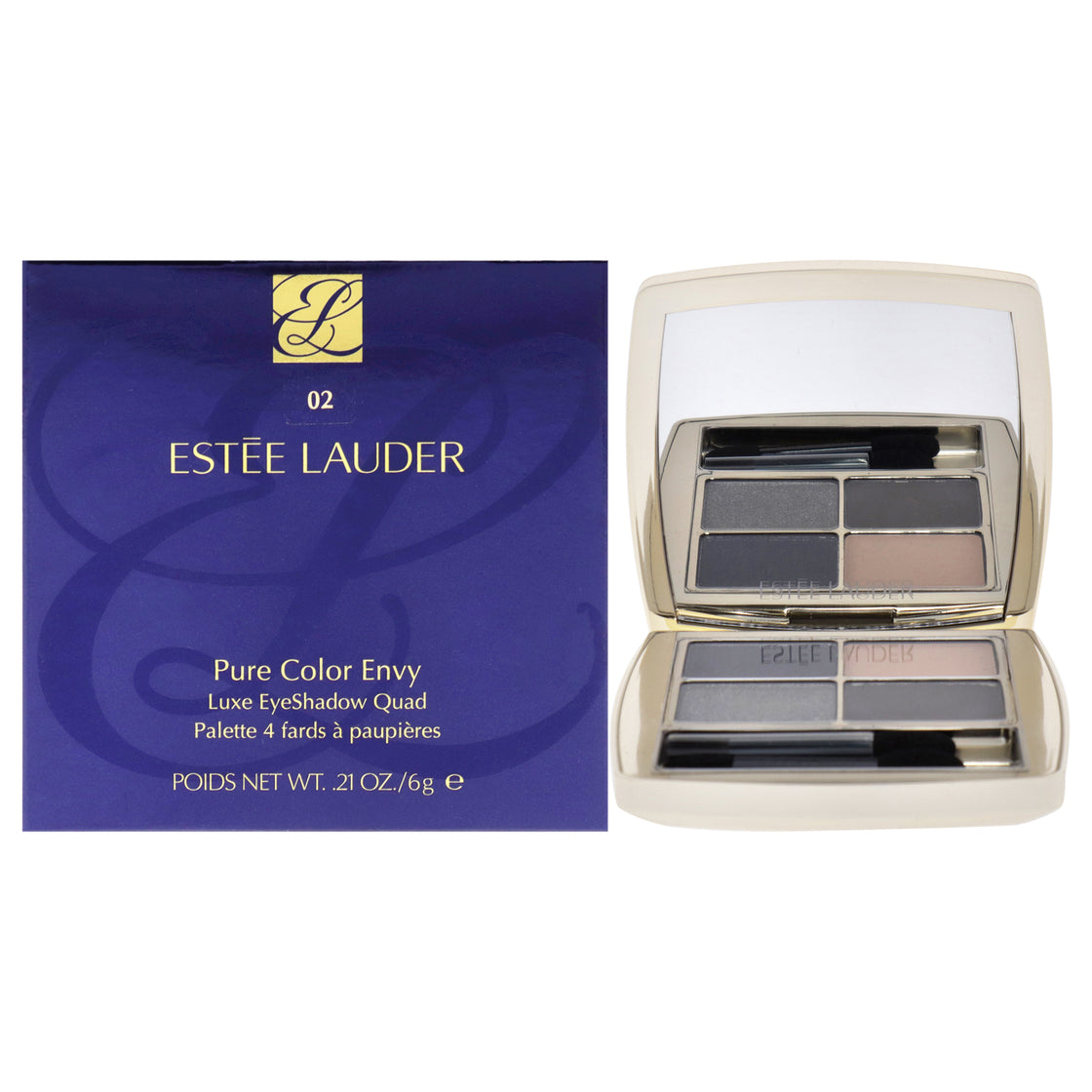 Pure Color Envy Luxe Eyeshadow Quad - 02 Indigo Night by Estee Lauder for Women - 0.21 oz Eye Shadow