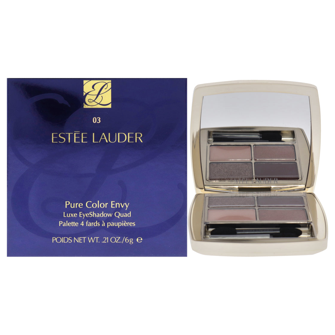 Pure Color Envy Luxe Eyeshadow Quad - 03 Aubergine Dream by Estee Lauder for Women - 0.21 oz Eye Shadow