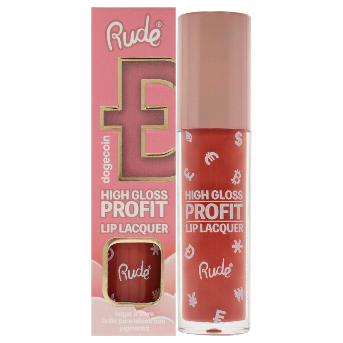 High Gloss Profit Lip Lacquer - Dogecoin by Rude Cosmetics for Women - 0.141 oz Lip Gloss