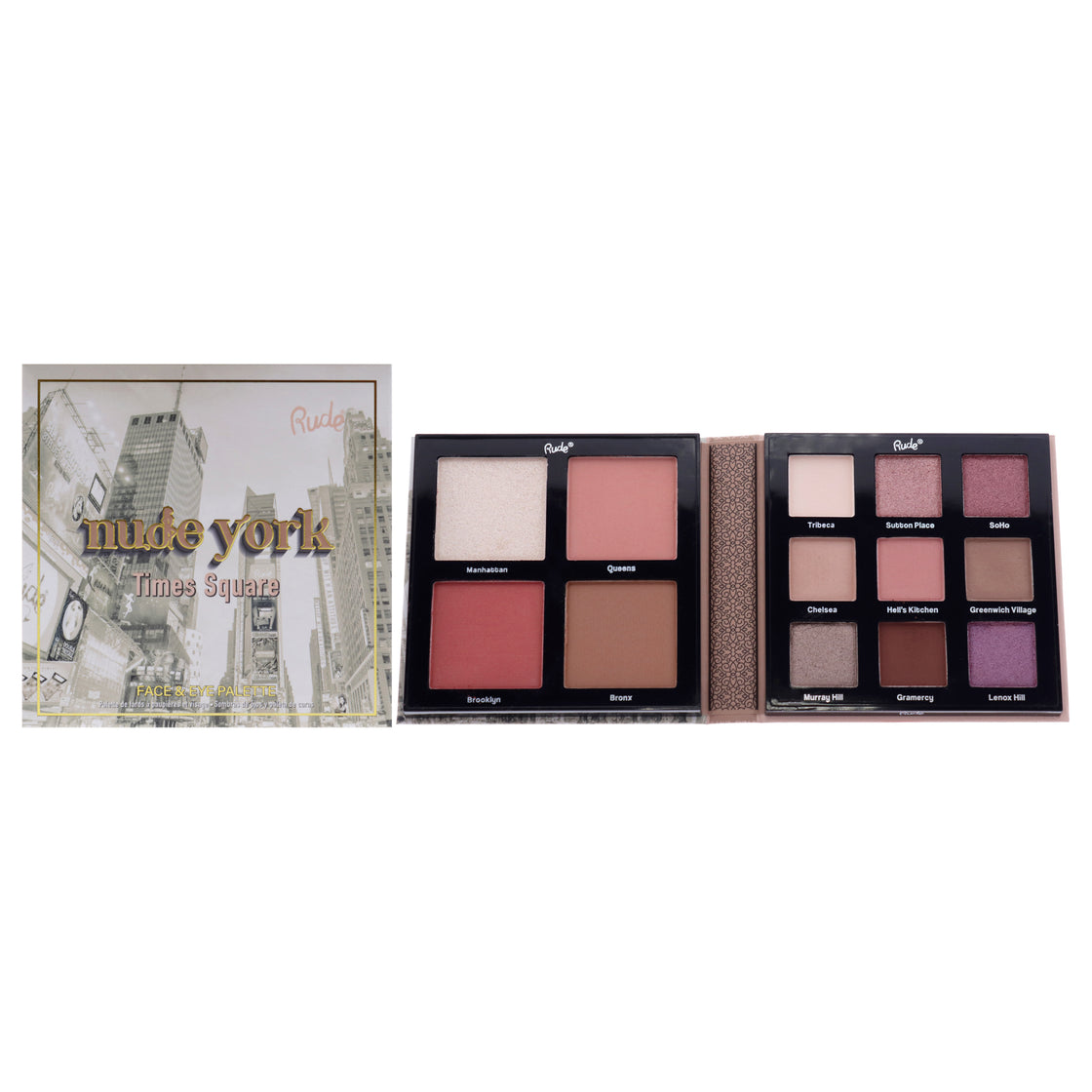 Nude York Face and Eye Palette by Rude Cosmetics for Women - 0.89 oz Makeup