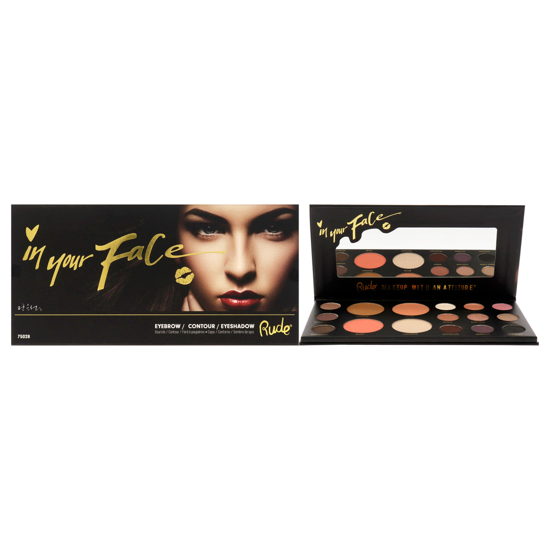 In Your Face 3-in-1 Palette by Rude Cosmetics for Women - 0.84 oz Makeup