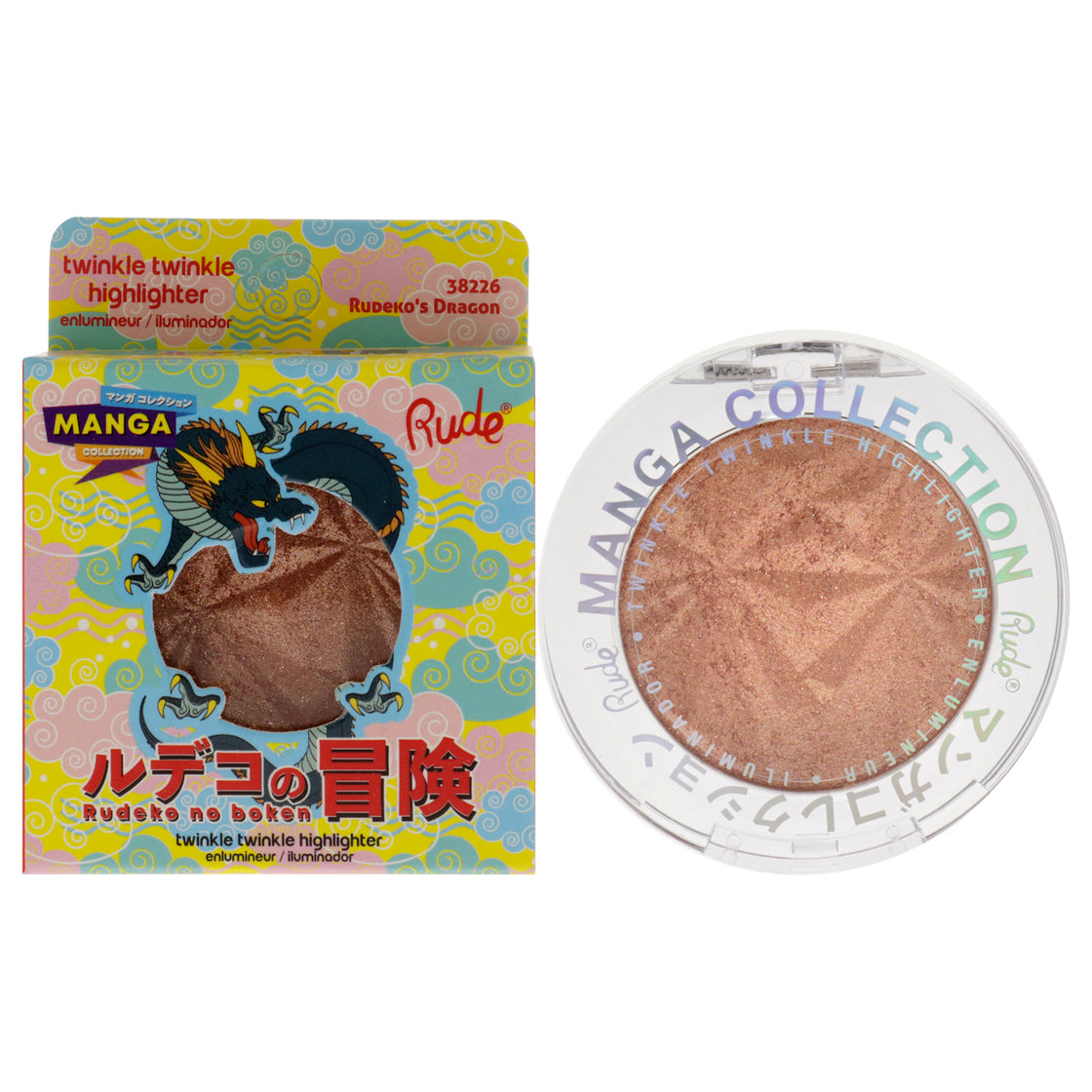 Manga Collection Twinkle Twinkle Highlighter - Rudekos Dragon by Rude Cosmetics for Women - 0.14 oz Highlighter