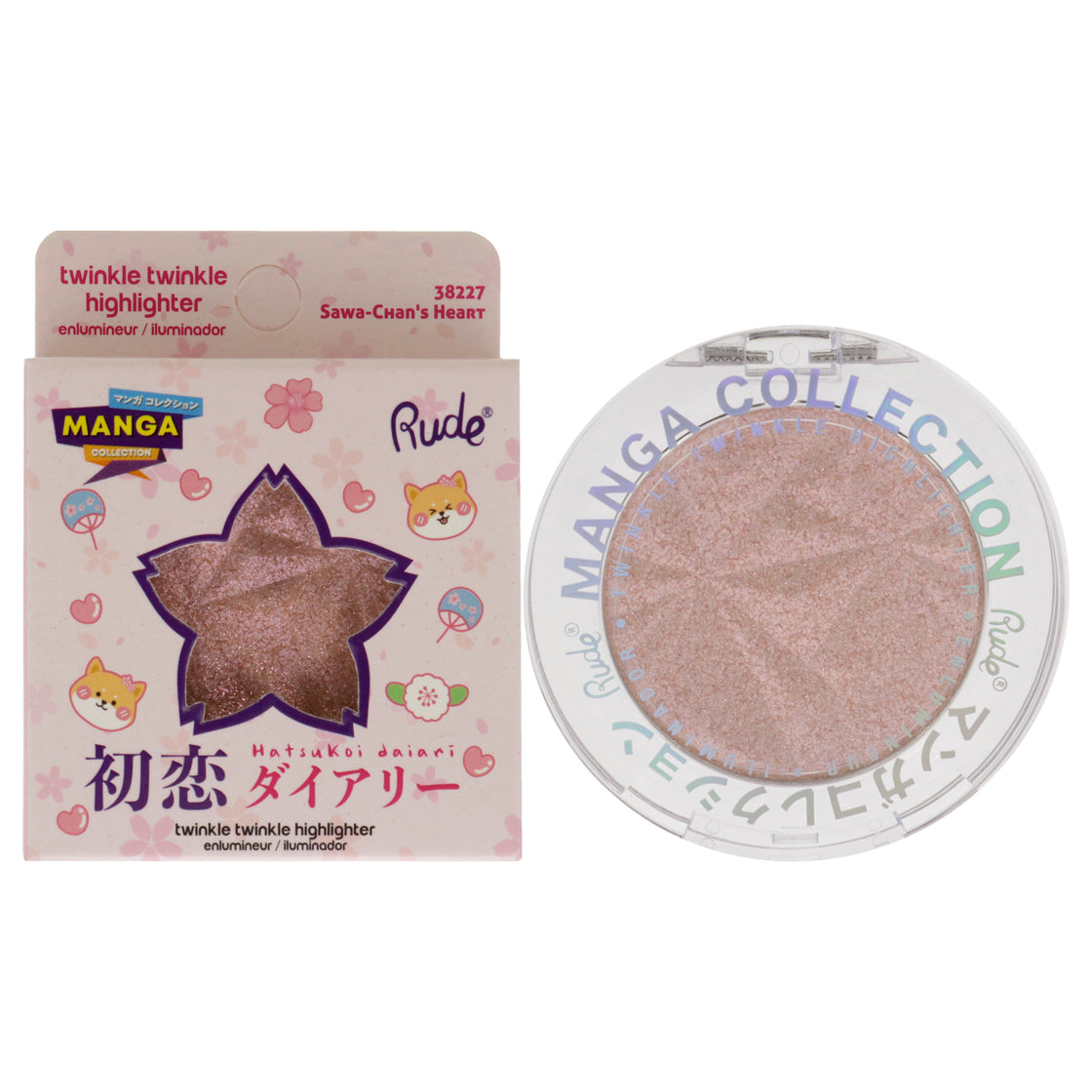 Manga Collection Twinkle Twinkle Highlighter - Sawa-Chans Heart by Rude Cosmetics for Women - 0.14 oz Highlighter