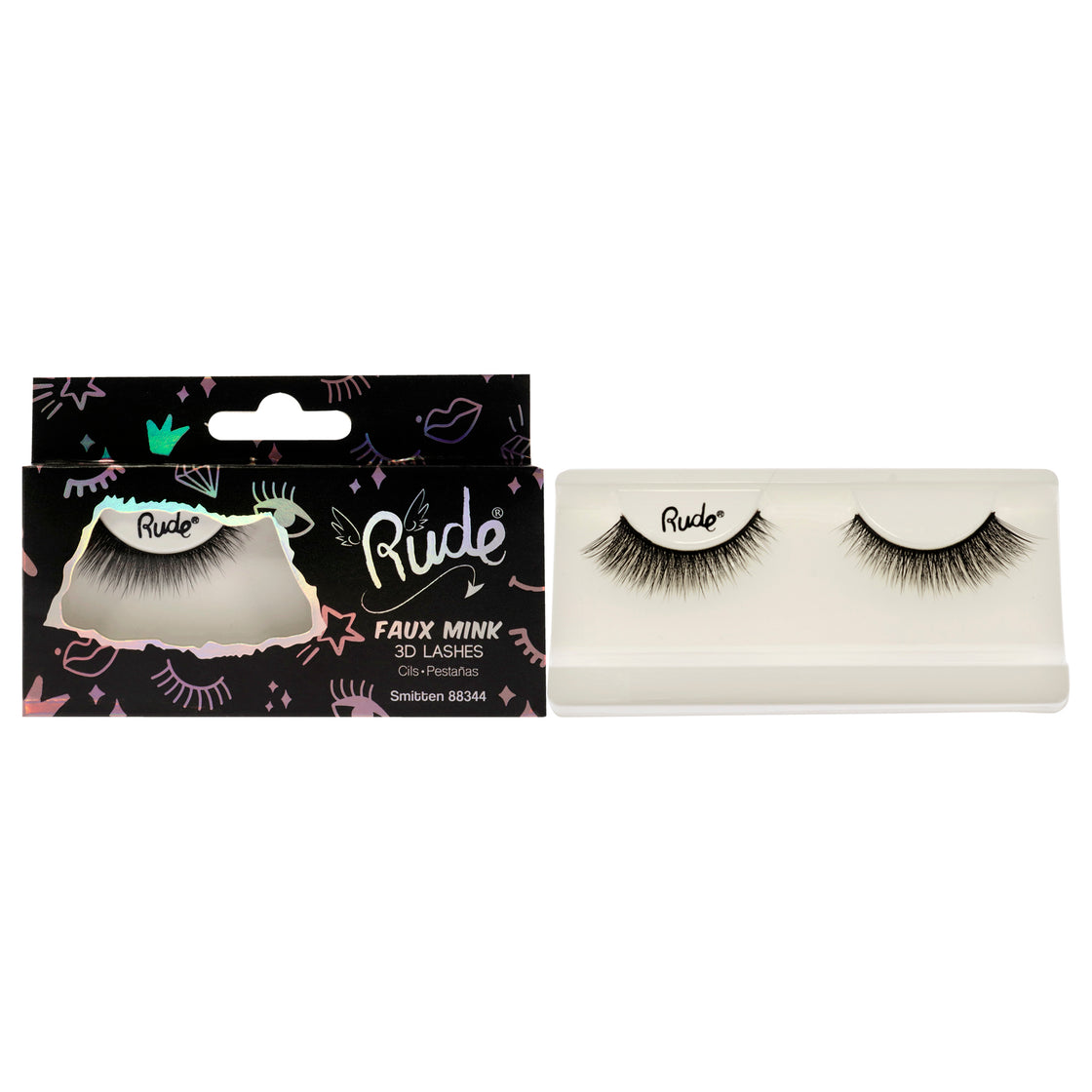 Essential Faux Mink 3D Lashes - Smitten by Rude Cosmetics for Women - 1 Pc Pair