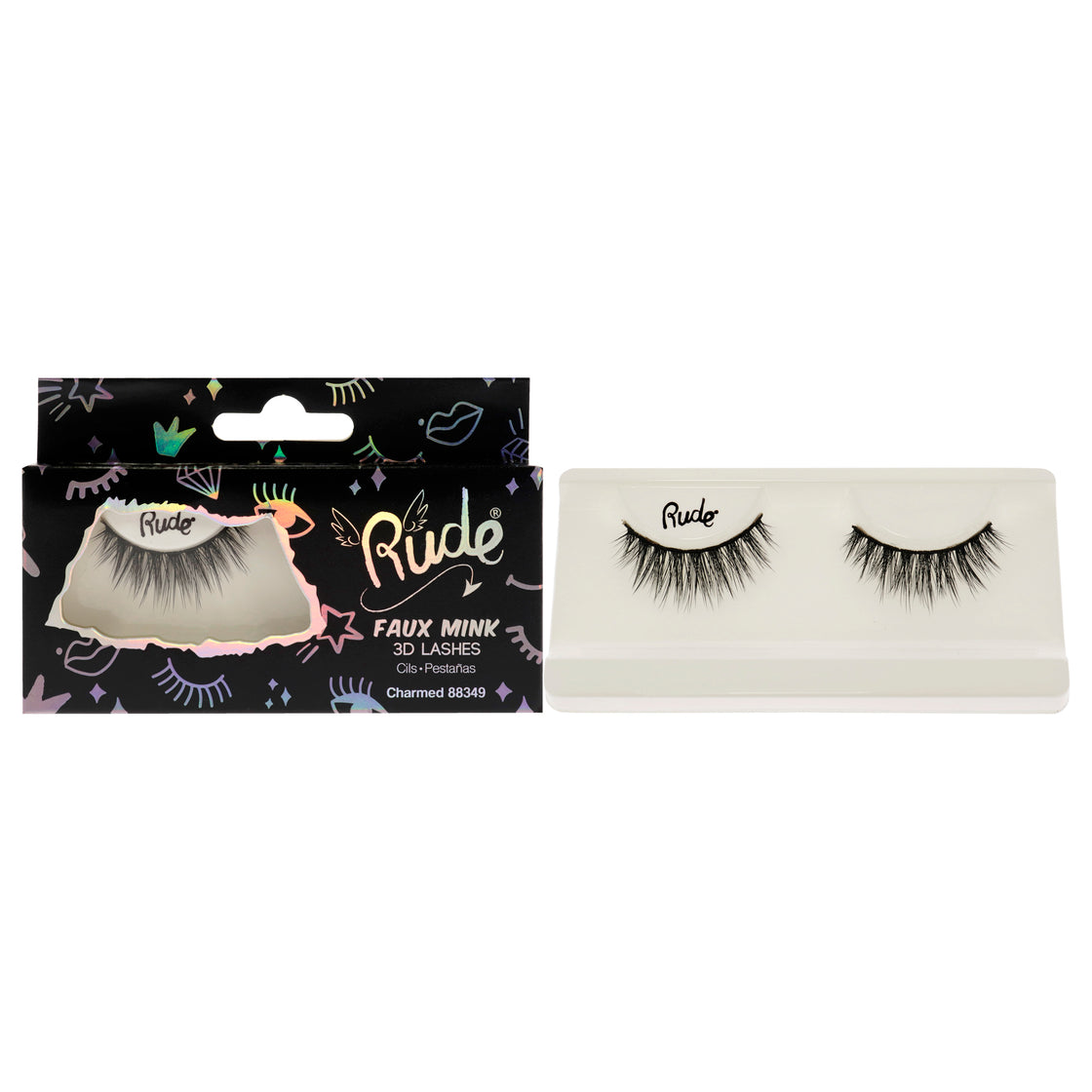 Essential Faux Mink 3D Lashes - Charmed by Rude Cosmetics for Women - 1 Pc Pair